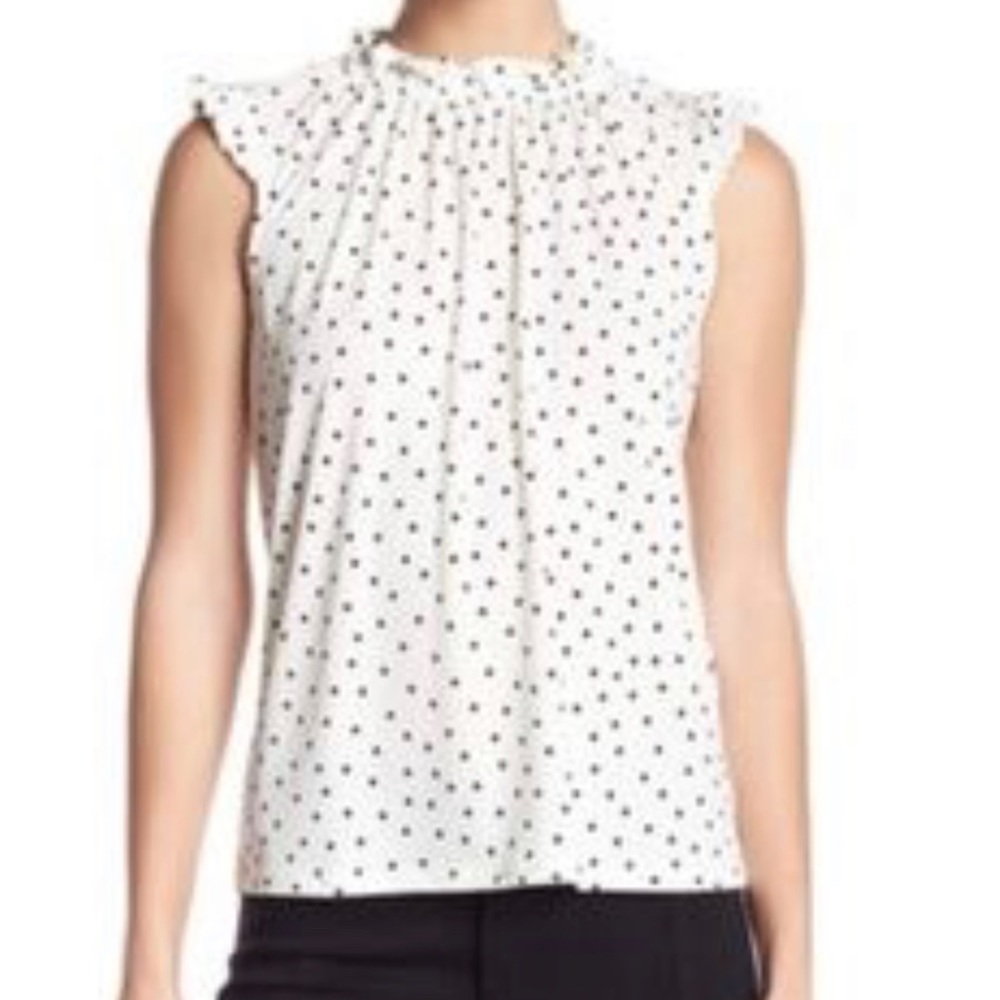 Adrianna Papell Polka Dot Tank Too White Black